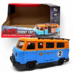 Фургон инерционный (голубой) (инерция, звуки, мелодии, подсветка, открывающиеся дверцы, парогенератор)