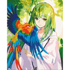 Картина за номерами "Аніме. Та, що розмовляє з птахами" 40х50 см