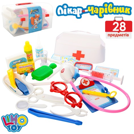 Врач 28 предметов, в чемодане, 21-12-12см 