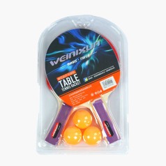 Набор ракеток для пинг-понга 2 ракетки, 3 мячика, в слюде /50/