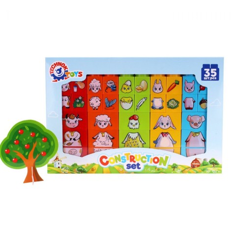 Дитячий конструктор Technok "Конструктор з малюнками тварин" 35 деталей