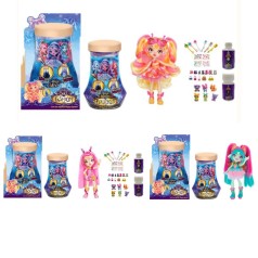 Кукла шарнирная, цветная вода (волшебное зелье) – меняет цвет (становится прозрачным), флакон, наклейки-стразы, аксессуары, в колбе 20,5см, 3 вида, в кор-ке, 14,5-27-11,5см 