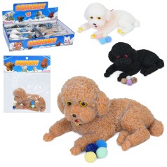 Іграшка собака, 14см, антистрес, TPR, мішура, у п/е (3кольори) /10/90/9шт в кор. 41-9-20,5см