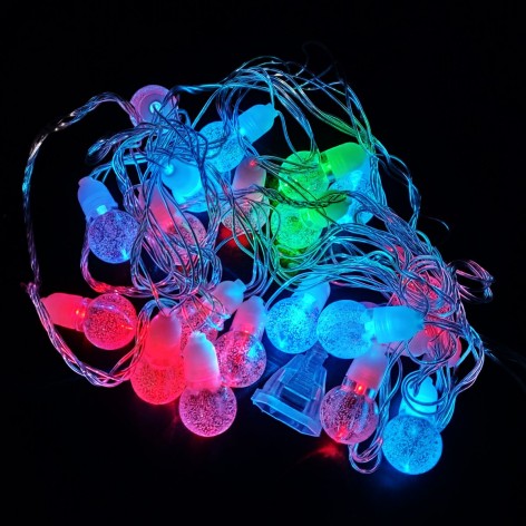 Гирлянда электрическая "Лампочка-Шарик" 20шт 5м LED цветная от сети