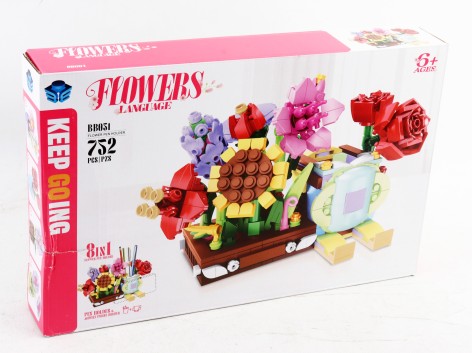 УЦЕНКА 30% Конструктор квіти у горшику, 8в1, 752дет, в кор-ці, 42-27-6,5см /18/