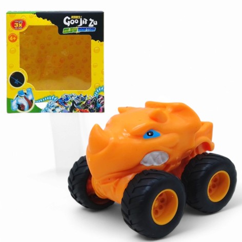 Антистрес машинка тягнучка Goo Jit Zu (помаранчивий носоріг)