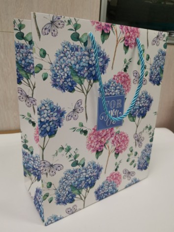 Пакет подарочный бумажный, 26х32х12 см, картон мелованый 210г/м2 + матовая ламинация 5 шт. в уп.