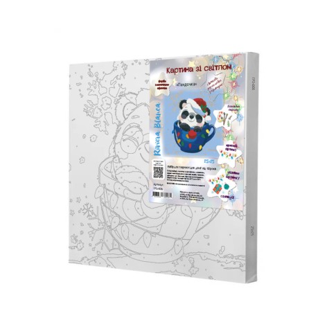 Картина по номерам со светодиодной подсветкой для детей Riviera Blanca Пандочка 25x25 см (ГР1-006)