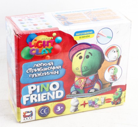 УЦЕНКА 40% Набір легкого стрибаючого пластиліну TM Moon light clay Pino Friend Роккі /9/
