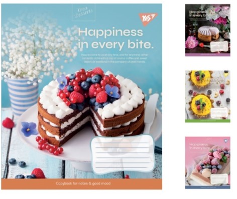 Зошит А5/36 кл. YES Desserts, зошит для записів 15 шт. в уп. //