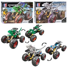 Конструктор машинка, монстр, от 116 до 143 дет, 2 вида, в кор-ке, 33-22-5см 