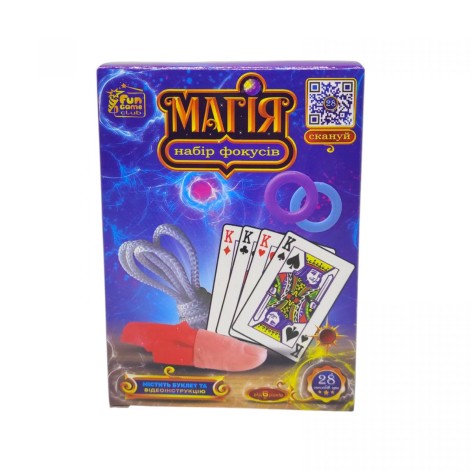 Гр Набір фокусів "Магія" 76959 (36/2) "4FUN Game Club", 28 способів гри, QR-код з відео майстер-класом, у коробці