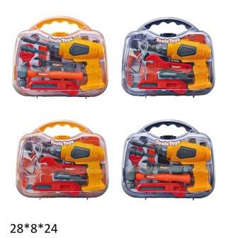 Детский набор инструментов 36778-6366/67 на батарейках, 2 вида 2 цвета чемодан 28*8*24
