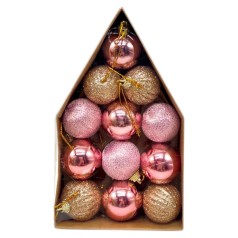 Новогодние украшения (шары), 12 штук, D=4 см, в коробке