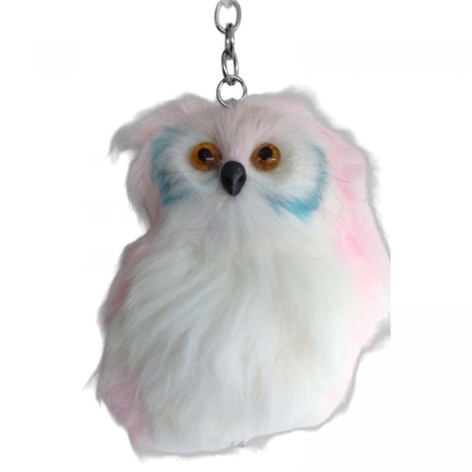 Брелок сова ніжно рожева