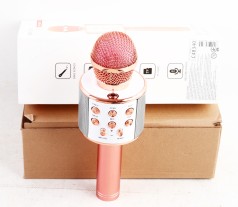 УЦЕНКА 30% Бездротовий мікрофон 4 кольори, караоке, bluetooth, USB, колонка, в кор. 