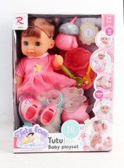 УЦЕНКА 20% Лялька "Tutu Baby playset", муз. чіп, характерні звуки та фрази, заплющує очі, аксесуари, в кор.  /24/