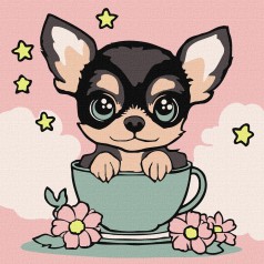 Набір для розпису по номерах для дітей Милий цуцик Ideyka 25х25 см КНО6270