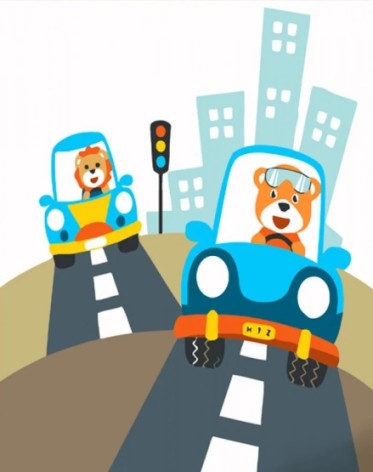 Набір для розпису по номерах Перегони у містечку Strateg розміром 30х30 см (ES149)