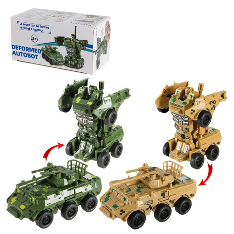 Трансформер 2 цвета, трансформируется в танк, кор. 14,5*7*7,3см /240-2/