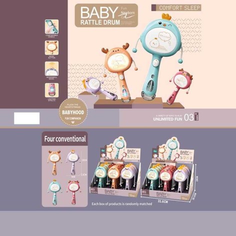 Погремушка, песенка, подсветка, колотушка /16/192/12шт в кор.