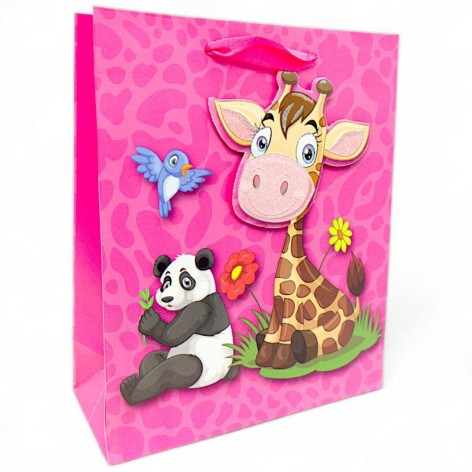 Пакет подарочный (19,5х8х23,5 см.), жирафчик