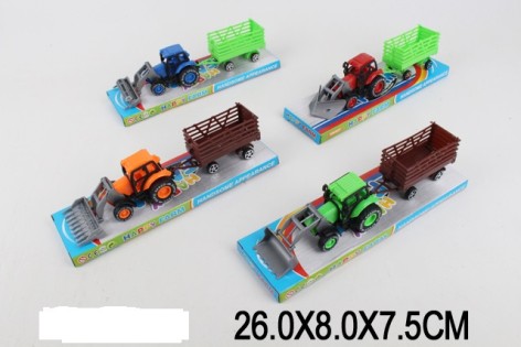 Трактор игрушечный 4 цвета, 26*8*7,5 см.