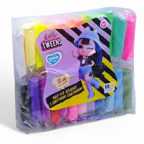 Набор для лепки с воздушным пластилином Lovin L.O.L. Surprise! Tweens, 24 цвета, неон