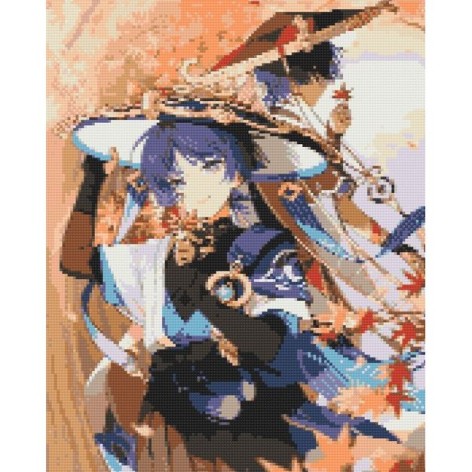 Алмазна мозаїка "Аніме. Геншин Імпакт Скарамучча Блукач" 40х50 см