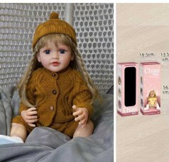 Лялька реборн "Chimi Doll" - 56 см, із щільної гуми, волосся-високотеипературна перука, в кор.