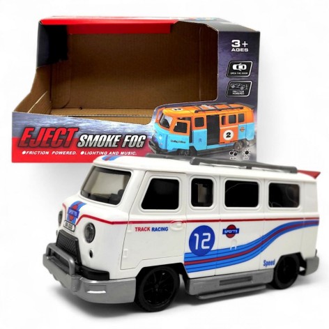 Игрушка фургон MIC "Белый" с инерционным механизмом, звуками, мелодиями, подсветкой и открывающимися дверцами