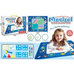 Килимок для малювання водні маркери, трафарети, валик, штампи, резервуар для води, в кор. /48/