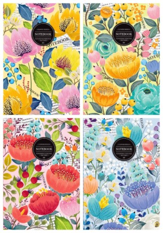 Блокнот 70г, інтегр.обкл., А5, 80аркушів,обкл-метал+лак,лінія, диз.17112-17115