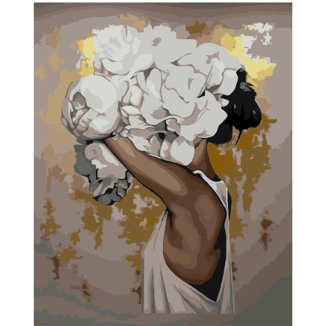 Картина по номерах 0254 ОРТ Девушка в розах 40*50