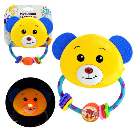 Брязкальце муз. Сонячний зайчик, батар, в кпекті, звуки та мелодії, світлові еффекти, р-р 15,5*14,5*2,5см, п/е 18*14,5*2,5см 