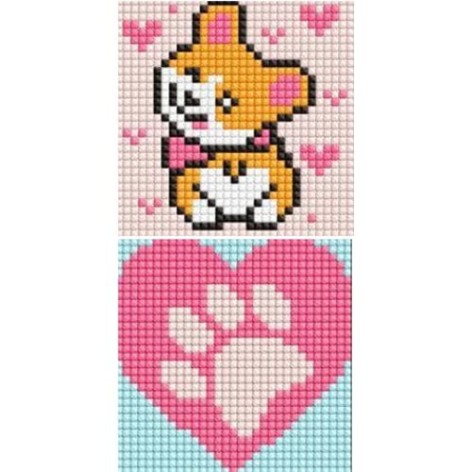 Набір з алмазною мозаїкою на самоклеючій основі "Коргі" 9x9 см