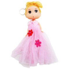 Лялька-брелок у бальній сукні, рожевий