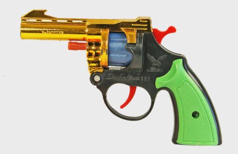 Пістолет револьвер дитячий під пістони пластиковий 16 см 3 кольори