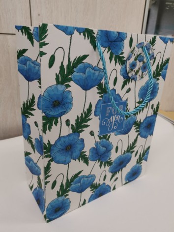 Пакет подарочный бумажный, 26х32х12 см, картон мелованый 210г/м2 + матовая ламинация 5 шт. в уп.