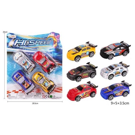 Набор машин 4 штуки, спорткар, на листе 