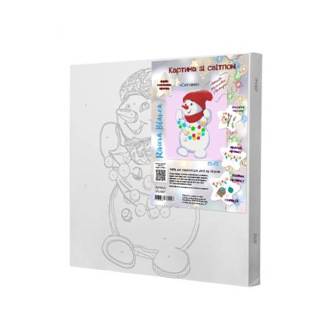 Картина по номерам со светодиодной подсветкой для детей Riviera Blanca Снеговик 25x25 см (ГР1-007)