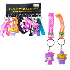 Брелок із браслетом гумовий аніме Sanrio (Kuromi, Hello Kitty, My Melody), 12 штук