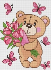 Набор с алмазной мозаикой для детей Ideyka Волшебный медведь 30х40 см AMO8035