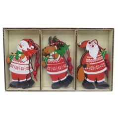 Набор новогодних деревянных подвесок 6шт. 