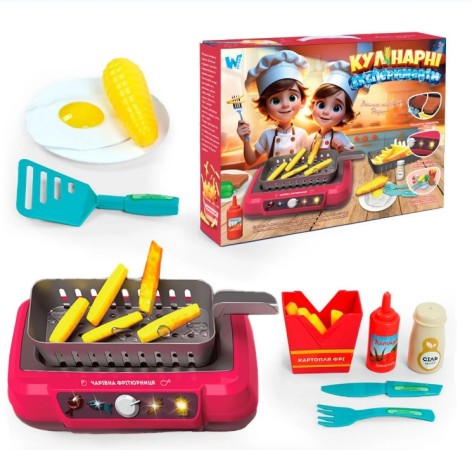 Кулинарные эксперименты WToys, подсветка, звуковые эффекты, 13 аксессуаров, продукты меняют цвет, кухонная утварь, в кор. 