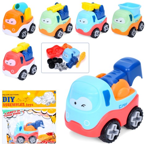 Конструктор на шурупах, будтехніка, 6,5см, 6 видів, у п/е 15-16-5см 