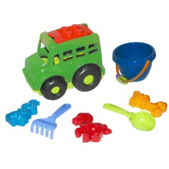 Автобус Бусик №3 з піщаним набором зелений