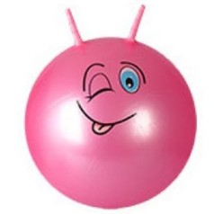 Мяч фитбол "Смайлики" рога, 45 см (розовый)