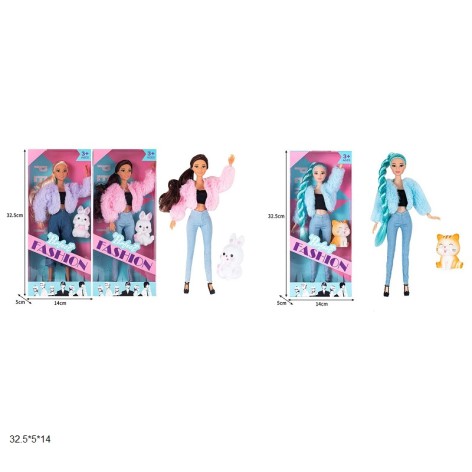 Лялька 29см ST55672-5/6 з тваринкою 3в.кор.32,5*5*14 