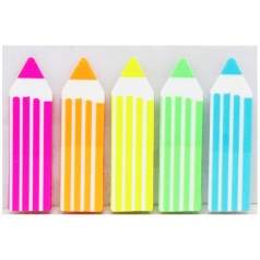 Кольорові прямокутні закладки-липучки MIC у формі олівця 100 шт (Р01-2-СВ)